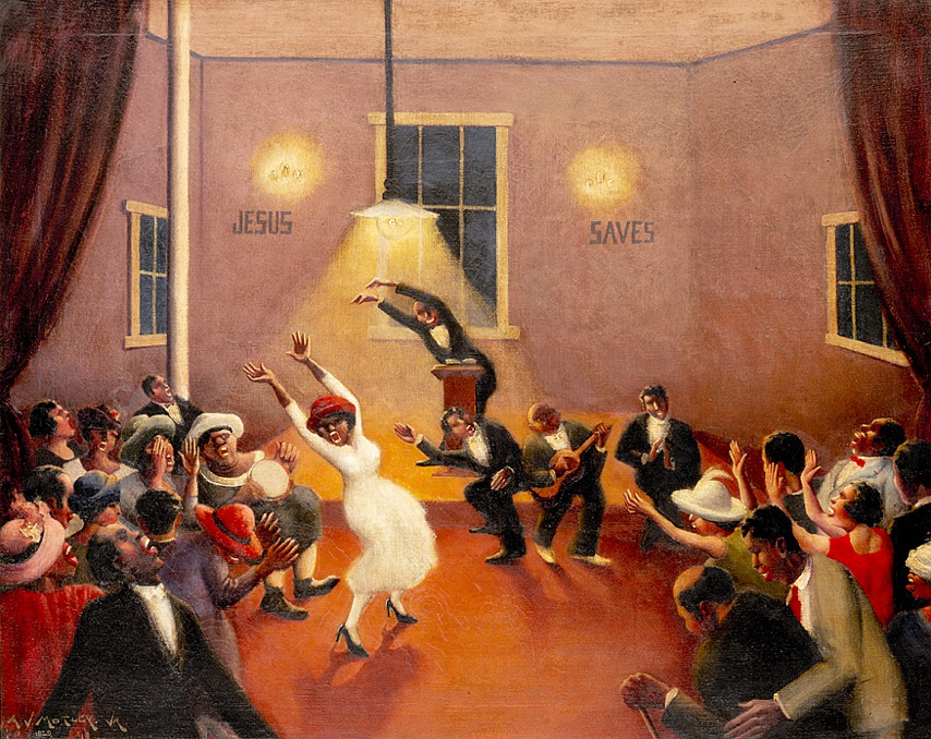 Archibald J. Motley Jr., Tongues (Holy Rollers), 1929, oil on canvas, Chicago History Museum